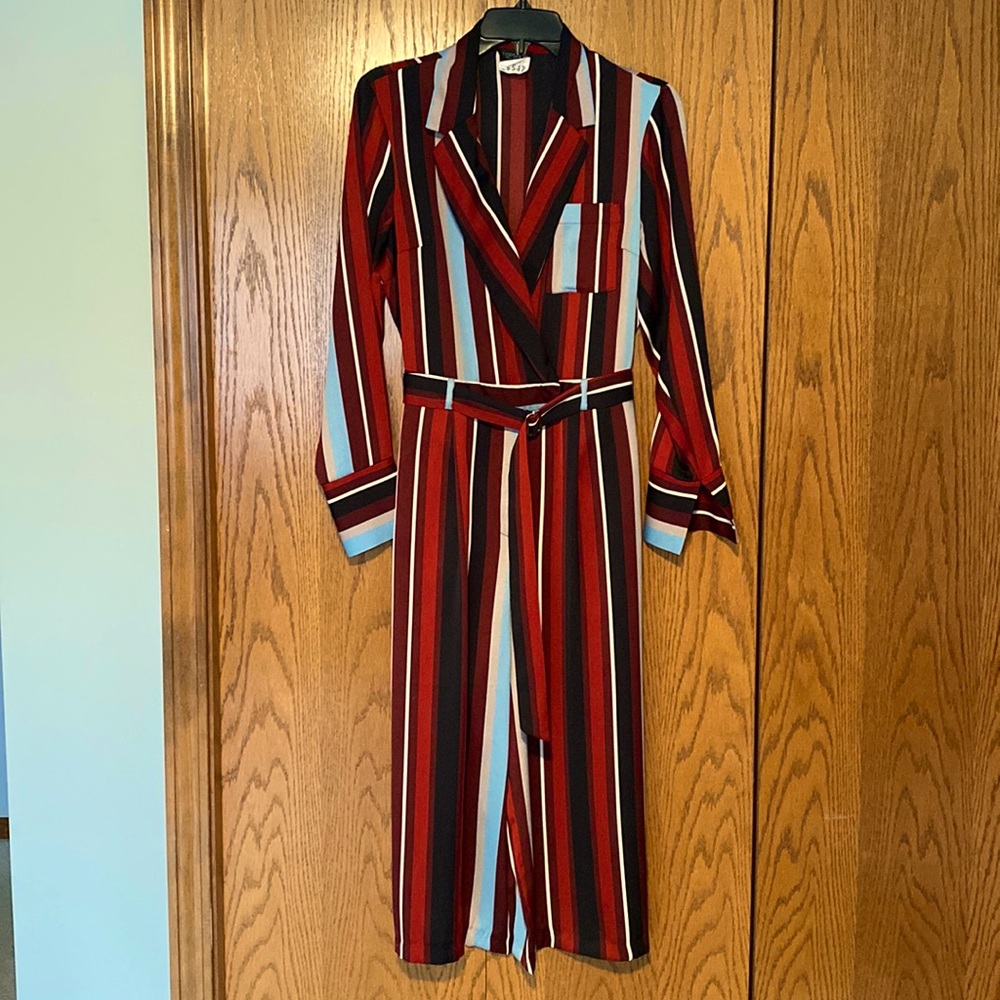 Topshop vertical striped jumpsuit